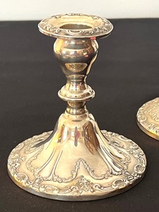 Pair of Vintage Weighted Sterling Silver Candleholders