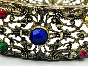 Vintage Rainbow Crystal Bangle Bracelet