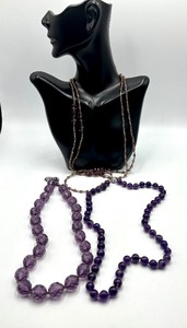 Shades of Purple Three Beaded Purple Necklaces