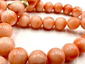 Vintage Coral Beaded Necklace with 14k Clasp