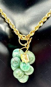 14k Grape Cluster Jade Pendant Necklace