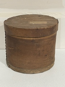 Vintage Round Wood Storage Box