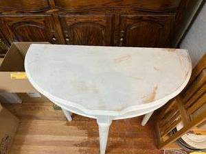 lot 50 image: Distressed White Entry Table