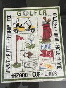 lot 101 image: Cross-Stitch Golf Framed Image