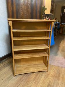 lot 1 image: Golden Oak Mission Bookcase