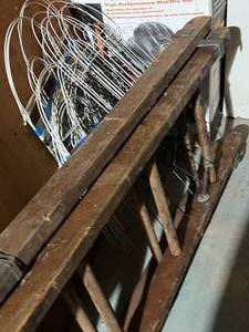 lot 121 image: Antique Bell System Extending Ladder