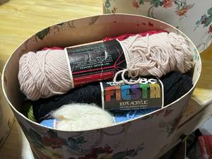 lot 124 image: Antique Boxes, Yarn, and Hat Forms