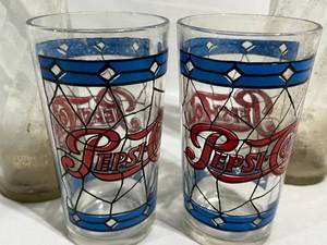 lot 135 image: Vintage Pepsi Light Bottles and Pepsi-Cola Glasses