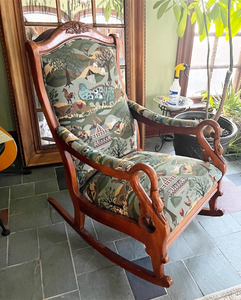 lot 16 image: Antique Swan Rocker