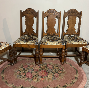 lot 21 image: Antique Jacobean Dining Chairs