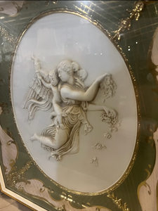 lot 47 image: Vintage Cherub Marble Framed Art