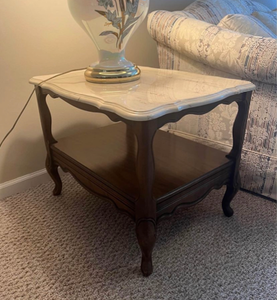 lot 51 image: Mid Century Marble Pair of French Tables