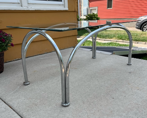 lot 58 image: MCM Chrome Glass Top Coffee Table