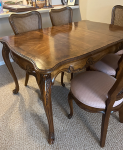 lot 61 image: Mid Century French Provincial Dining Table & Chairs