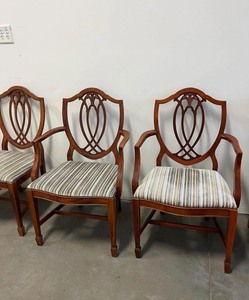 lot 75 image: Set of 6 Vintage Duncan Phyfe Shield Back Back Dining Chairs