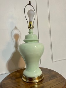 lot 77 image: Mid Century Jade Ceramic Lamp