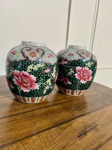 lot 79 image: Pair of Asian Floral Vases