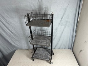 lot 36 image: 3 Tier Metal Shelf on Wheels