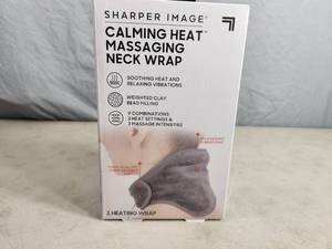 lot 74 image: New Sharper Image Calming Heat Massaging Neck Wrap