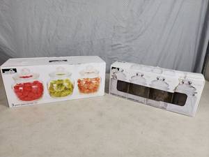 lot 130 image: 2 New Sets of Glass Jars