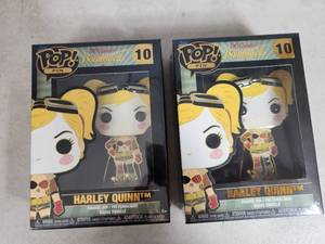 lot 210 image: 2 New Funko Pop DC Comics Bombshells Harley Quinn Enamel Pins