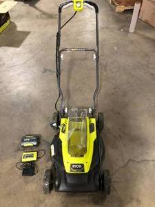 RYOBI  40V 18 in. 2-in-1 Cordless Battery Walk Behind Push Lawn Mower with 4.0 Ah Battery and Charger Customer returns Review all pictures