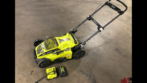 RYOBI ONE HP 18V Brushless Cordless Battery Walk Behind Push Lawn MowerTrimmerBlower with Battery and Charger Customer returns Review all pictures