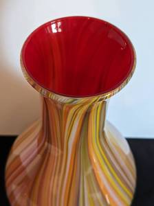 lot 24 image: Colorful Swirled Glass Vase