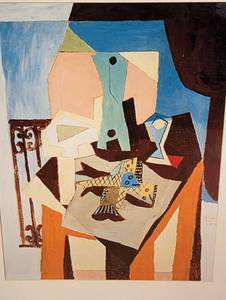 lot 30 image: Framed Pablo Picasso Still-Life with Fishes Print