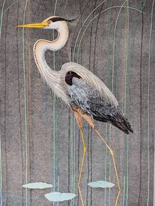 lot 39 image: Framed Blue Heron Print by Bill Reynolds