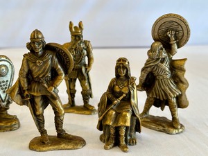 lot 17 image: Collection of Seven Miniature Metal Norwegian Figurines