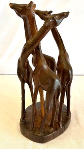 lot 65 image: Carved Giraffe Sculpture