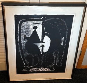 lot 4 image: Vintage Framed Pablo Picasso Stylisee Print