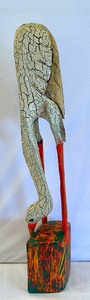 lot 72 image: Whimsical Carved Bird Figurine
