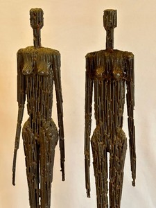 lot 75 image: Two Metal Abstract Figurines