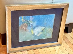 lot 14 image: Framed Original Oil and Crayons Painting by Carol Popham