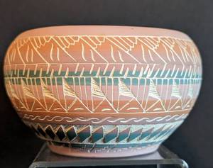 lot 107 image: Etched Native American Pottery Bowl