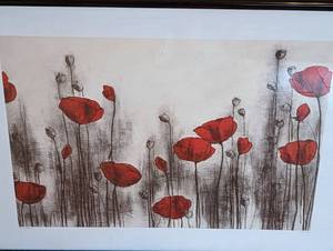 lot 113 image: Framed Red Poppies Print