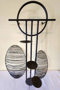 lot 235 image: Unique Metal Wall Decor Trio