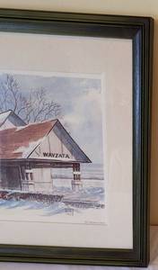lot 236 image: Signed Lloyd Borg Watercolor - The Wayzata Depot