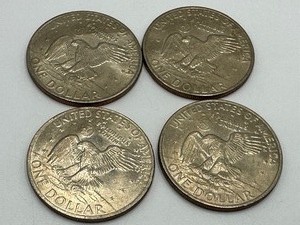 lot 217A image: (4) Eisenhower Silver Dollar Coins