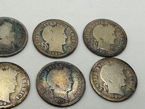 lot 201A image: (12) United States Barber Dimes