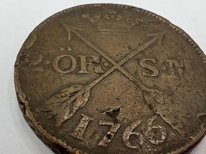 lot 254 image: 1766 Swedish Adolf Fredrick Two Ore Coin