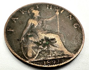 lot 257 image: 1897 Great Britain Victoria Farthing Coin