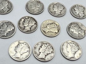 lot 281 image: (14) United States Mercury Dimes