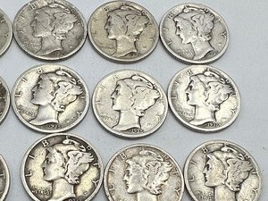 lot 279 image: (15) United States Mercury Dimes