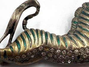 lot 154 image: Sterling Silver and Rhinestone Zebra Figurine Brooch