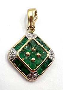 lot 156 image: Lovely 14k Pendant and Emerald Pendant