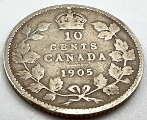 lot 271 image: 1905 Canadian Silver Ten Cent Coin