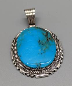 lot 140A image: Turquoise and Sterling Silver Pendant